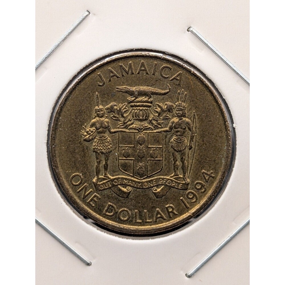 1994 Jamaica One Dollar – Coat of Arms – Circulated Caribbean Coin